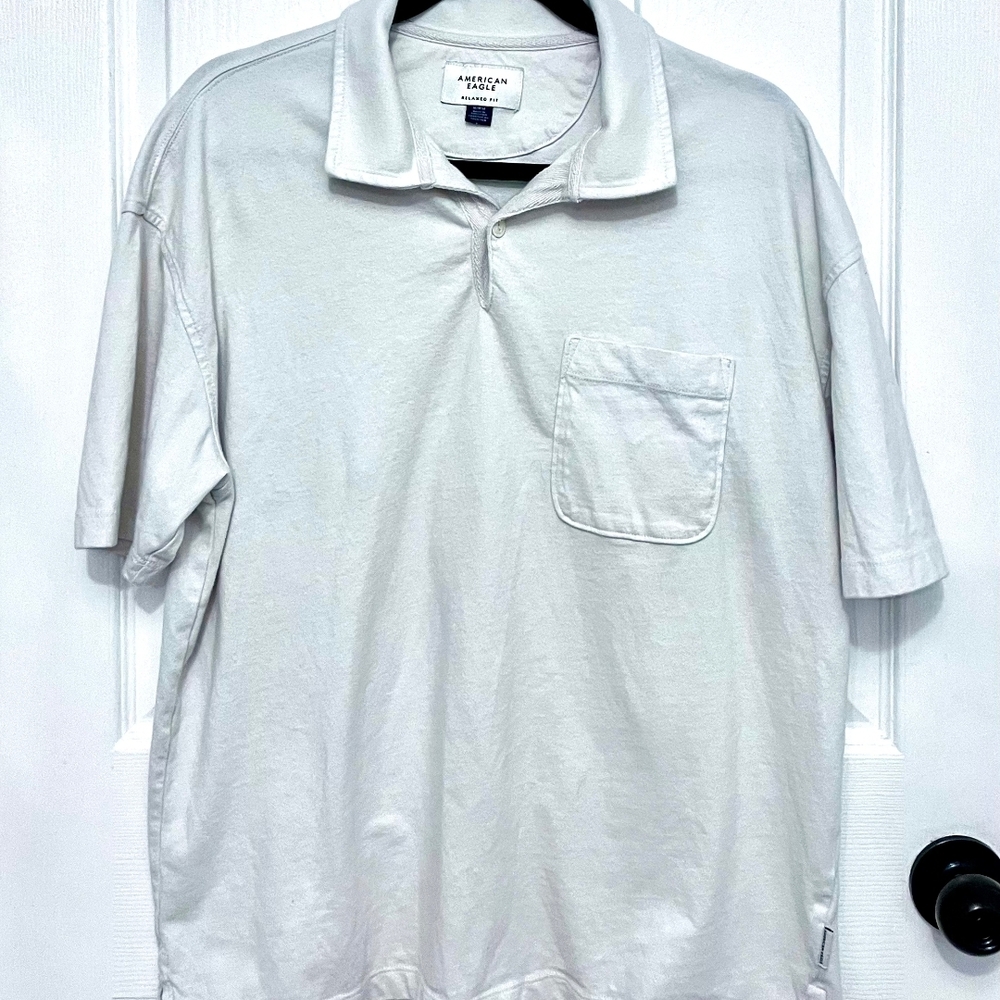 American Eagle Outfitters Soft Gray Polo Shirt